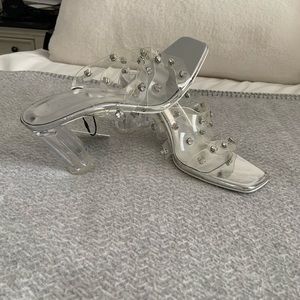 NWT Zara clear heel sandals